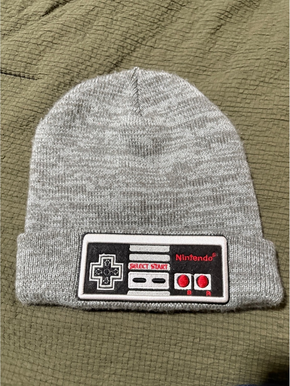 Nintendo Entertainment System NES Controller Patch Gray Acrylic Beanie Hat